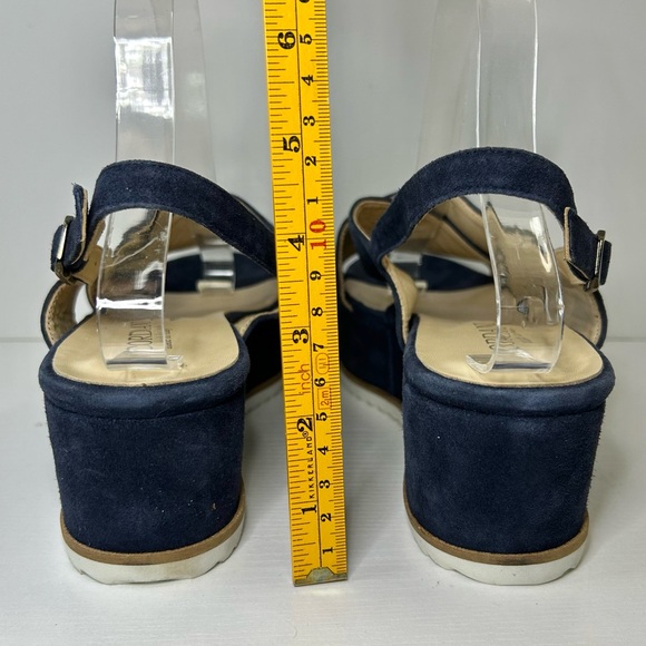 Cordani Kaylee Slingback Wedge Platform Navy Suede Criss Cross Strap Sz 41 EU - Picture 5 of 15